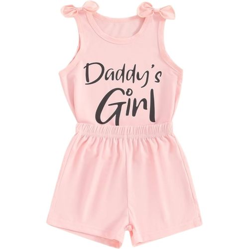 Fernvia Toddler Kids Baby Girl Summer Clothes 2T 3T 4T 5T 6T 7T Sleeveless Tank Tops Shorts Set 2Pcs Outfits