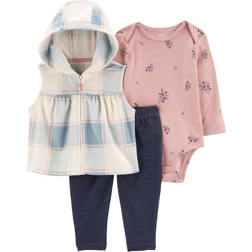 Carter's Baby Girls' 3 Piece Vest Little Jacket Set