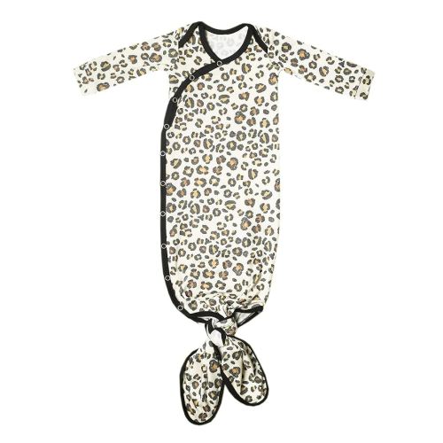 Copper Pearl Baby Gown - Knotted Newborn Sleepers for Baby Boy and Girl, Soft Stretchy Long Sleeve Infant Gowns with Bottom Tie and Hand Mittens, Perfect Hospital Coming Home Outfit (Zara)