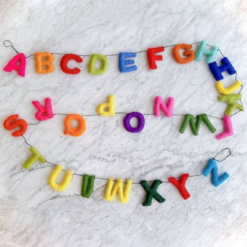 Felt Alphabet Garland, Fair Trade, Nursery Decor, Waldorf Inspired, Party Banners, Unique Mother's Day Gifts