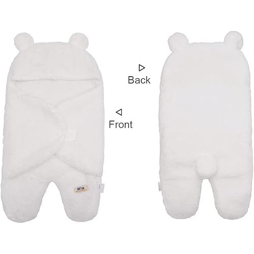 BlueSnail Newborn Receiving Blanket Baby Sleeping Wrap Swaddle(0-3M, 8-13lbs,Cream)