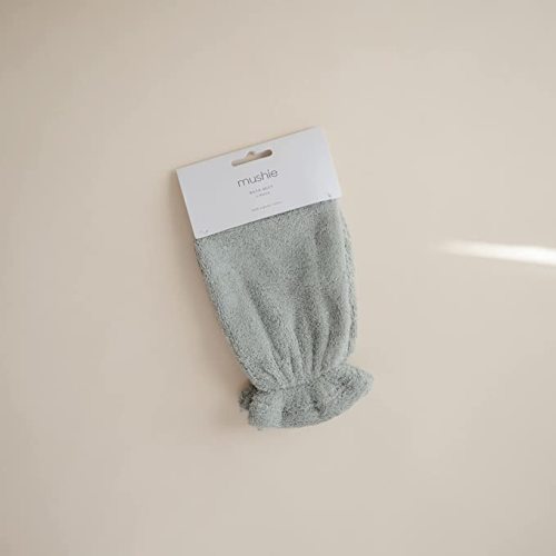 mushie Baby Bath Mitt | Organic Cotton | Pack of 2 (Moss)