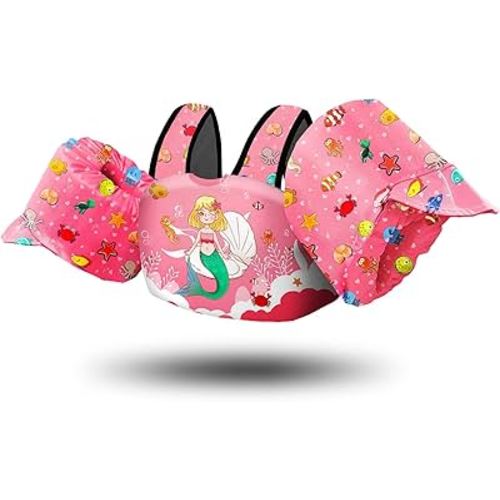 Chriffer Kids Swim Vest Life Jacket for 22-66 Pounds Boys and Girls, Toddler Floaties with Shoulder Harness Arm Wings for 2,3,4,5,6,7 Years Old Baby