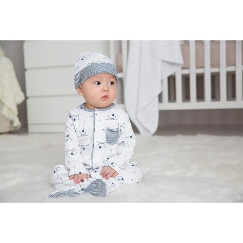 Little Me Baby Layette Gift Set - Footie and Cap, Onesie, 3-Piece Bib And Burp Set, Swaddling Blanket, Baby Shower Gifts