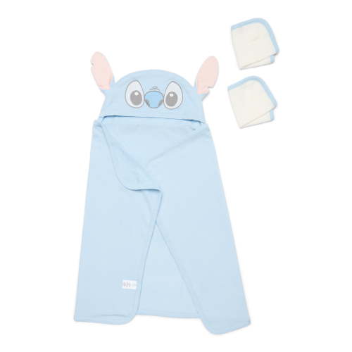 Disney Baby Wishes and Dreams Character Infant Baby Bath Set with Hooded Towel and Washcloths, 3-Piece, One Size