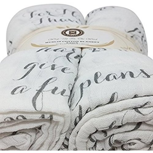 Scripture Strong Jeremiah 29:11 | Best Muslin Baby Swaddle Blanket Gift Set | 100% Cotton Receiving Blankets | Extra Large (4’x4’) | Gray, 2 Pack