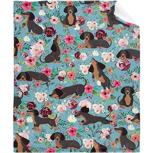 Dachshund Baby Blanket Gifts Super Soft Swaddle Newborn Cozy Baby Receiving Blanket Stroller Throw Blanket for Crib 40x30 for Baby/Puppy