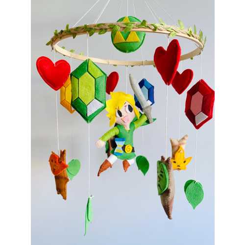 Handmade Zelda Inspired Baby Mobile | Link, Rupees, Koroks, and Triforce Theme
