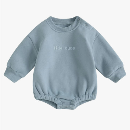 VISGOGO Newborn Infant Baby Boy Girls Oversized Romper Little Dude Sweater Onesie Coming Home Outfit Neutral Clothes