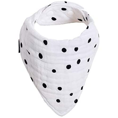 Bebe au Lait Oh So Soft Luxury Muslin Bandana Bib, 4-Layer Muslin Design, Stylish Pattern -Dottie