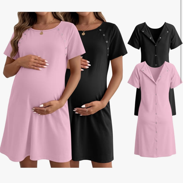 Huukeay 2 Pack Labor and Delivery Hospital Gown