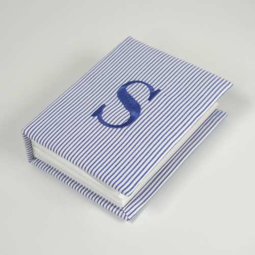 Striped Seersucker Cotton Small Hardbound Photo Album // Baby album, 4x6 prints storage, Photo Album, Personalized Album