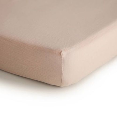 Mushie Extra Soft Muslin Crib Fitted Sheet - Blush