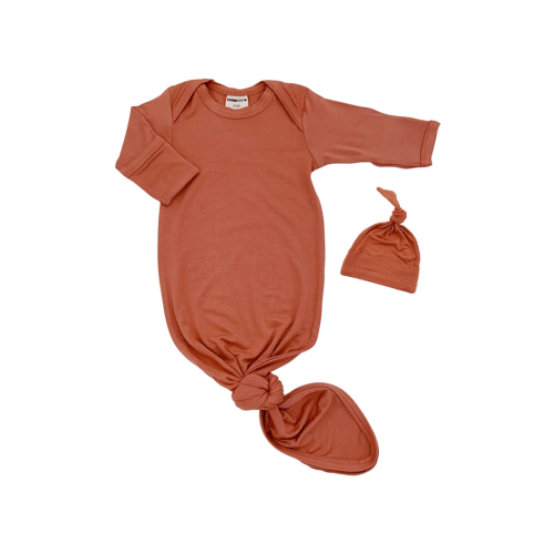 Knotted Gown & Hat Set, Rust