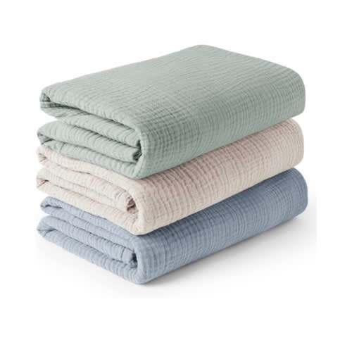 Konssy 3 Pack Muslin Swaddle Blankets for Unisex, Newborn Receiving Blanket, Large 47 x 47 inches, Soft Breathable Muslin Baby Swaddles for Boys & Girls