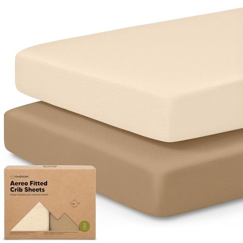 KeaBabies 2-Pack Fitted Crib Sheets for Boys, Girls, Baby - Soft Bamboo Viscose Cotton, 52x28 Standard Crib Mattress Sheets, Toddler Bed Mattress Cover, Gender Neutral, Breathable, Durable (Pecan)