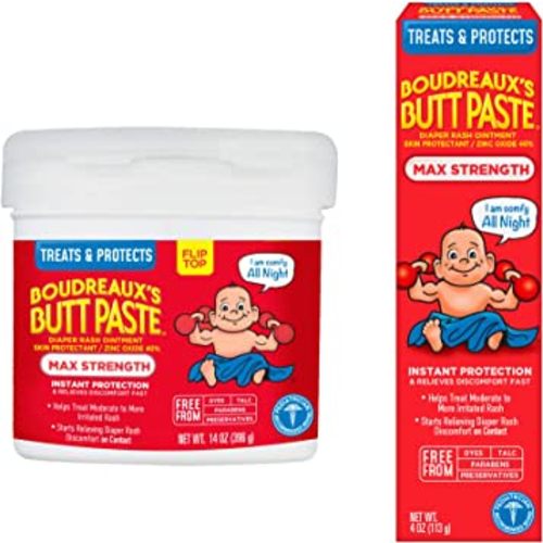 Boudreaux's Butt Paste Diaper Rash Ointment, Maximum Strength, 14 Oz w/Boudreaux's Butt Paste Diaper Rash Ointment | Maximum Strength | 4 Ounce (Pack of 1) Tube | Paraben