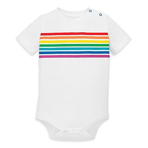 Primary® Unisex - 6-9 Months Placed Stripes Cotton Bodysuit in RainbowPrimary® Unisex