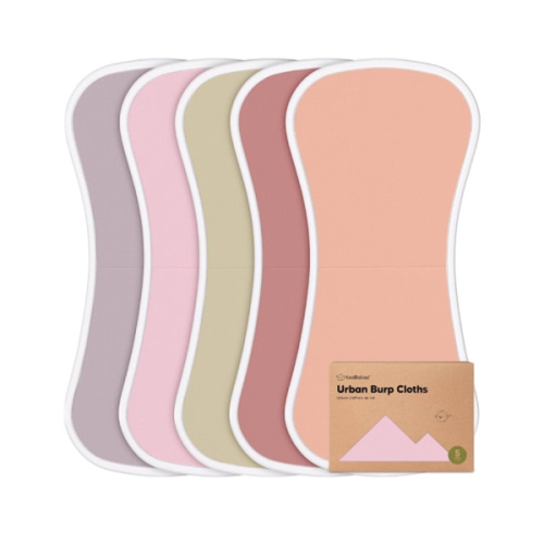 Organic Burp Cloths Baby Boy & Girl - 5-Pack Super Absorbent Cotton Burping Cloths for Babies, Soft & Plush Newborn Spit Up Rags, Infant Towels for Milk Spit Up, Unisex, Large 21" x 10" (Fleur)