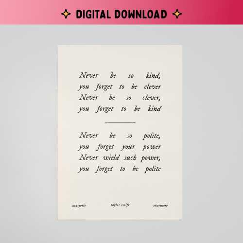 MARJORIE | Taylor Swift Digital Print | Printable Poster | Trendy Wall Art | Swiftie Print | Home Decor | Fast Simple Gift