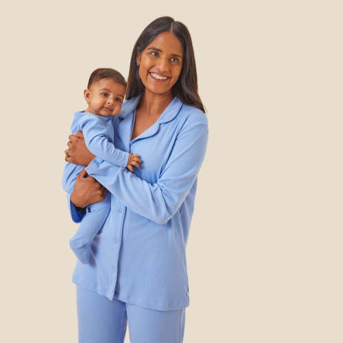 Women's Hydrangea Collared Pajama Set XS / Hydrangea