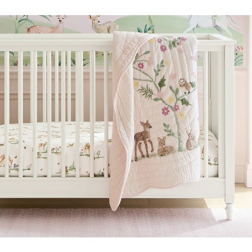 AERIN Fawn Baby Quilt, Cotton, Hand-Quilted | Pottery Barn Kids