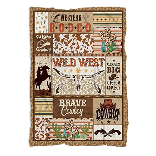 MUCHNEE Cowboy Baby Blankets 30'' x 40'' for Boys, Western Blankets for Baby Kids, Newborn Baby Parents Gift, Baby Boys Blanket, Baby Girls Blanket, Blanket Décor for Nursery, Baby Birthday Gifts