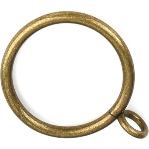 Antique Brass Curtain Rings with Eyelets for Curtain Rods (Set of 30 PCS Curtain Rings) (2 inch Inner Diameter)