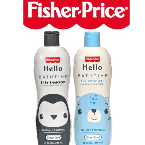 Fisher-price HELLO BATH TIME Baby Shampoo/Body Wash 10oz Paraben/dye Free, 10 Fl oz Each |2 Pcs per Pack