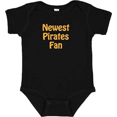 Campus Originals Pittsburgh Parent Cute Baby Boy New Fan Bodysuit - Black