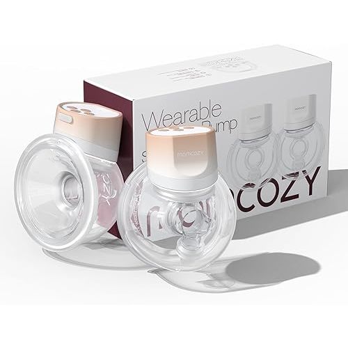 Momcozy Hands-Free Breast Pump S12 Pro, Wearable & Portable Pump with Soft DoubleFit Flange, 3 Modes | 9 Levels Double Electric Pump, Smart Display, 24mm, 2 Pack, Cozy Pink