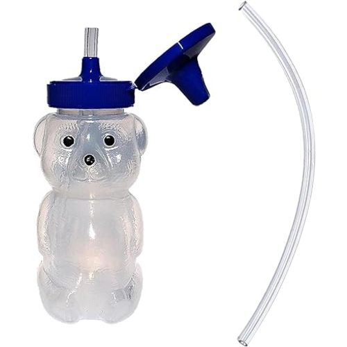 TalkTools Honey Bear Straw Cup, Dishwasher Safe Baby Drinking Bottle, Premium Food-Grade Material, Honeybear Sippy Cup for Ages 4+ Months, Trainer for Babies, Kids and Toddlers (Single 5oz)