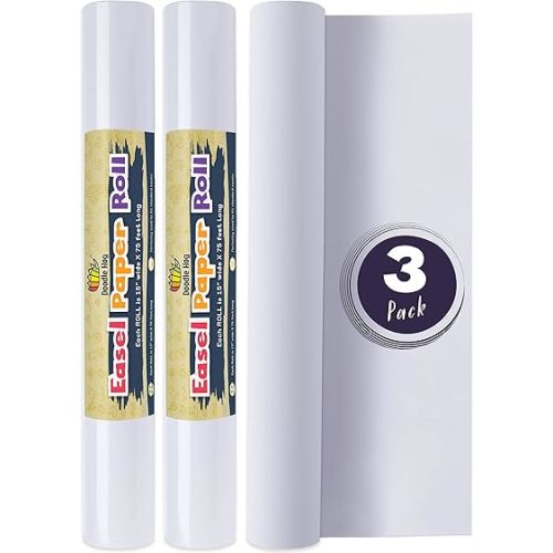 DOODLE HOG Easel Paper Roll 15” x 75’ (900”) 3 Pack Art Paper for Kids Easel, Craft Paper Roll for Crafting Activity and Drawing Paper for Kids