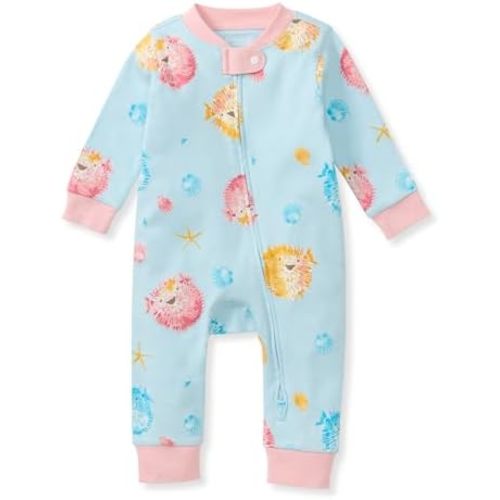 Burt's Bees Baby Girls' One-Piece Non-Slip Snug Fit Footed Pajamas