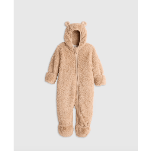Recycled Sherpa Fleece Baby Bear Bunting (3-6M)