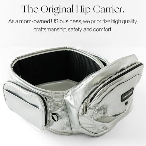 Tushbaby - Safety-Certified Hip Seat Baby Carrier - Mom’s Choice Award Winner, Seen on Shark Tank, Ergonomic Carrier & Extenders for Newborns & Toddlers (Carrier, Metallic) : Buy Online at Best Price in KSA - Souq is now Amazon.sa: Baby Products