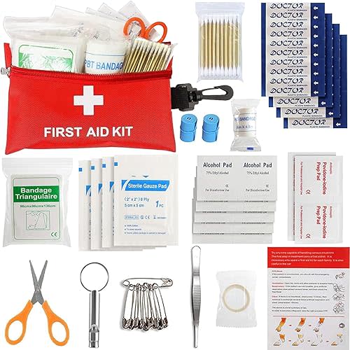 Small First Aid Kit -98 Piece First Aid Kit, Small Travel First Aid Kit Treat and Protect Most Injuries,Mini First Aid Kit Ready for Emergency at Home, Outdoors, Car, Camping, Workplace, Hiking.