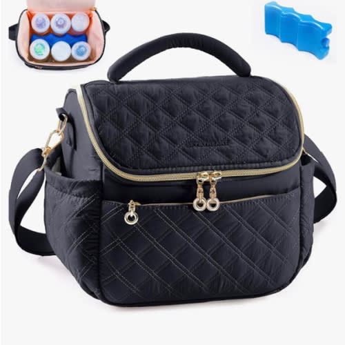 SFYBYHEART Breastmilk Cooler Travel Bag with Ice Pack for 6 Baby Bottles Up to 9 Ounce - Insulated Bottle bag for Daycare - Breastmilk Storage Bag - Baby Bottle Cooler Bag - Bottle Holder