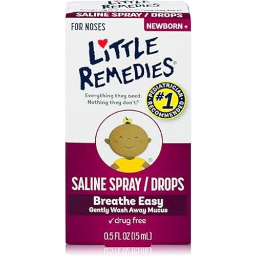 Little Remedies Saline Spray and Drops, Safe for Newborns, 0.5 fl oz