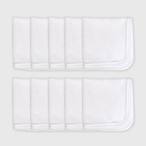 Honest Baby 10pk Organic Cotton Washcloth - White