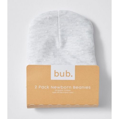 bub. Organic Cotton Newborn Beanies 2 Pack | Target Australia