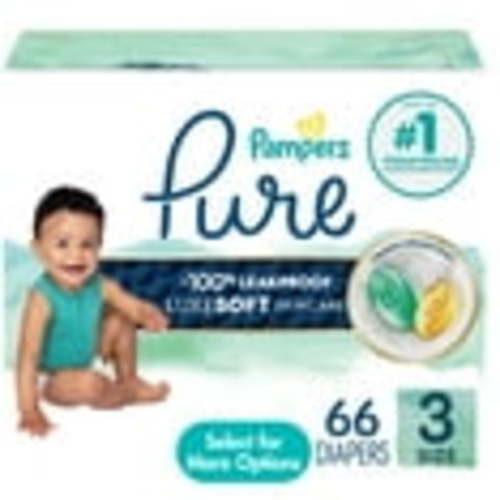 Pampers Pure Baby Diapers Size 3, 66 Count (Select for More Options)