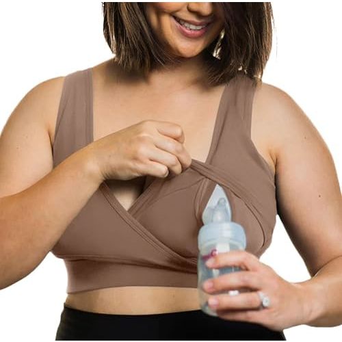 Everyday Luxe Nursing & Hands-Free Pumping Bra - Nursing and Pumping Bra Fits All Standard Pump Flanges and Wearable Pumps