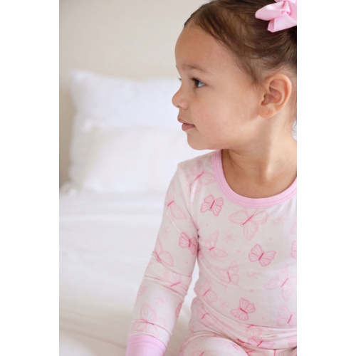 Two Piece Bamboo Pajamas in Blooming Butterflies | Caden Lane