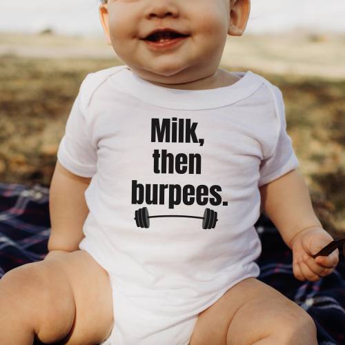 Funny Baby Outfit Crossfit Baby Gift for Gym Lovers Baby Shower Gift Ideas for New Parents New Moms Dads Who Workout Fitness Enthusiasts