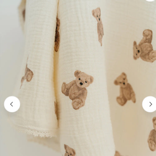 Muslin Blanket- Teddy – Allen Rose