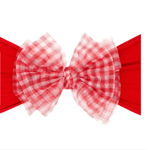 TULLE FAB: cherry gingham / cherry – Baby Bling Bows