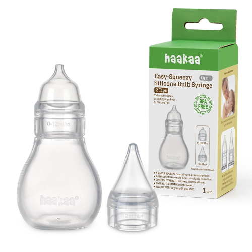 Haakaa Easy-Squeezy Silicone Bulb Syringe- 2 Tips