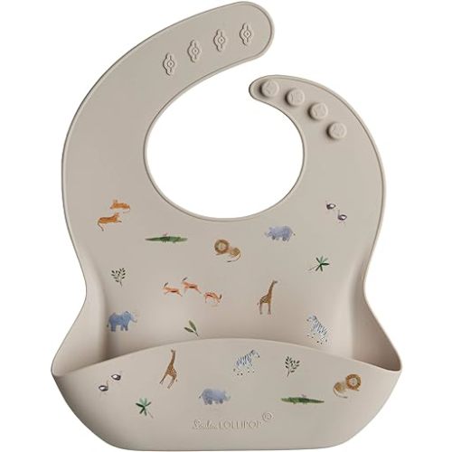 Loulou Lollipop Soft, Waterproof Silicone Feeding Bib for Babies and Toddlers