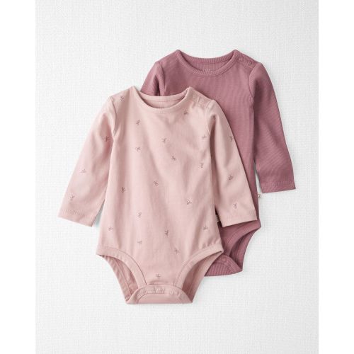 Baby 2-Pack Organic Cotton Rib Bodysuits in Bows - Little Planet | Carter's